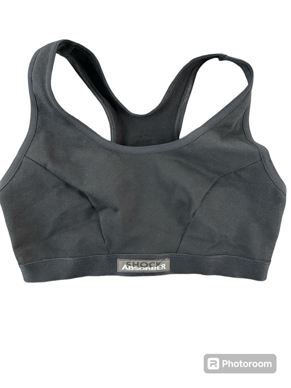 New Shock Absorber Black Racerback Hook & Eye Sports Bra Women's Size 34C